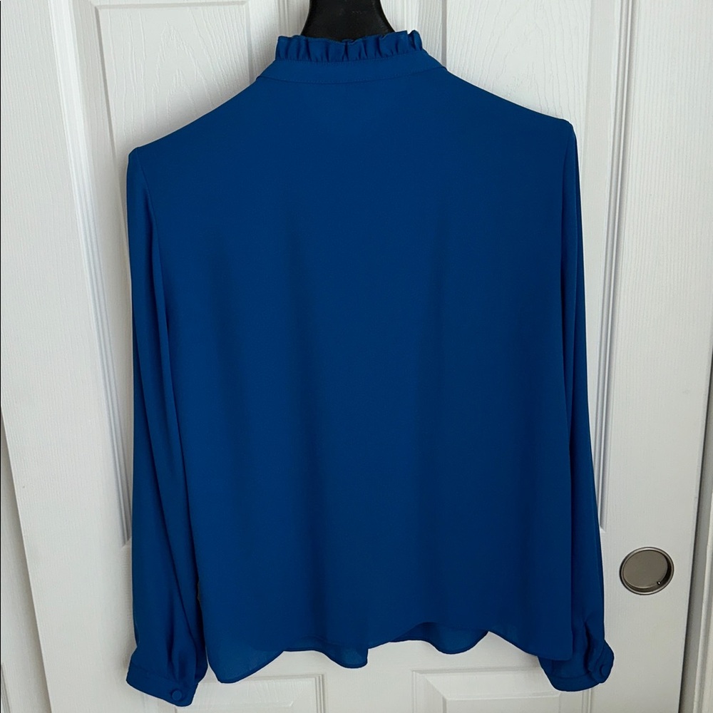 J. Crew Vibrant Blue Button-Up Blouse - Picture 7 of 16